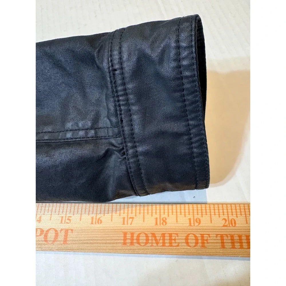 J.Crew Hayes Black Waxed Coated Cotton Thinsulate Field Jacket Mens L E3828